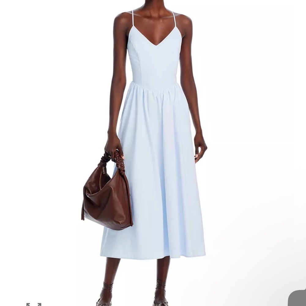 Wayf Light Blue Midi Dress with Spaghetti Straps